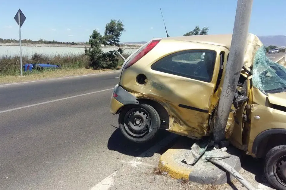 Una della auto coinvolte nell'incidente