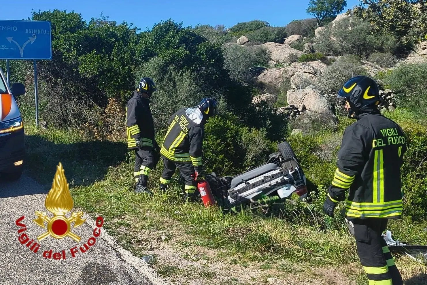 L'incidente (foto Vigili del fuoco)