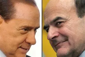 Il presidente del Consiglio Silvio Berlusconi ed il segretario del Partito Democratico Pierluigi Bersani