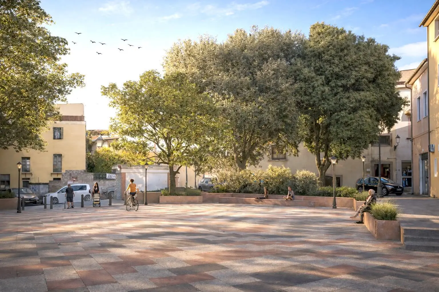 Piazza Repubblica a Samugheo, rendering