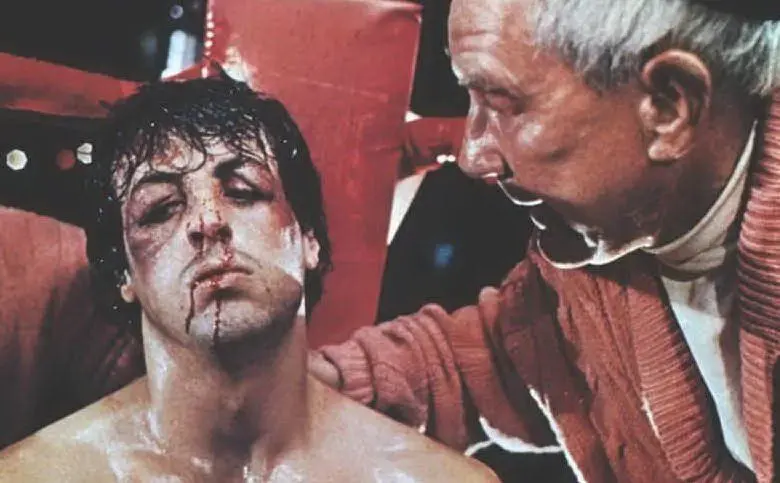 Rocky all'angolo con il suo coach