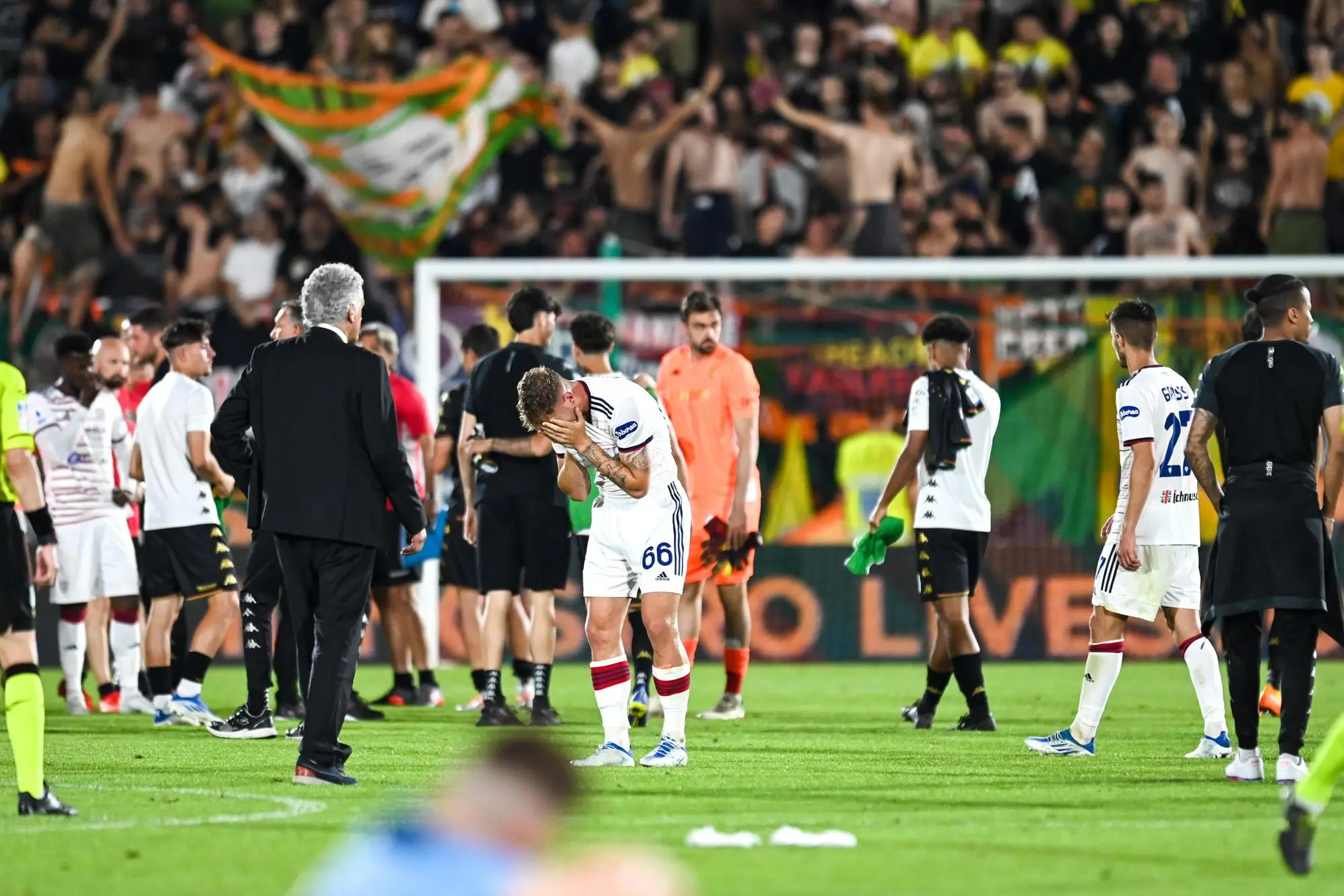 Matteo Lovato (Cagliari Calcio ) disappointment during the italian soccer Serie A match Venezia FC vs Cagliari Calcio at the Pier Luigi Penzo stadium in Venice, Italy, 22 May 2022 ANSA/ALESSIO MARINI