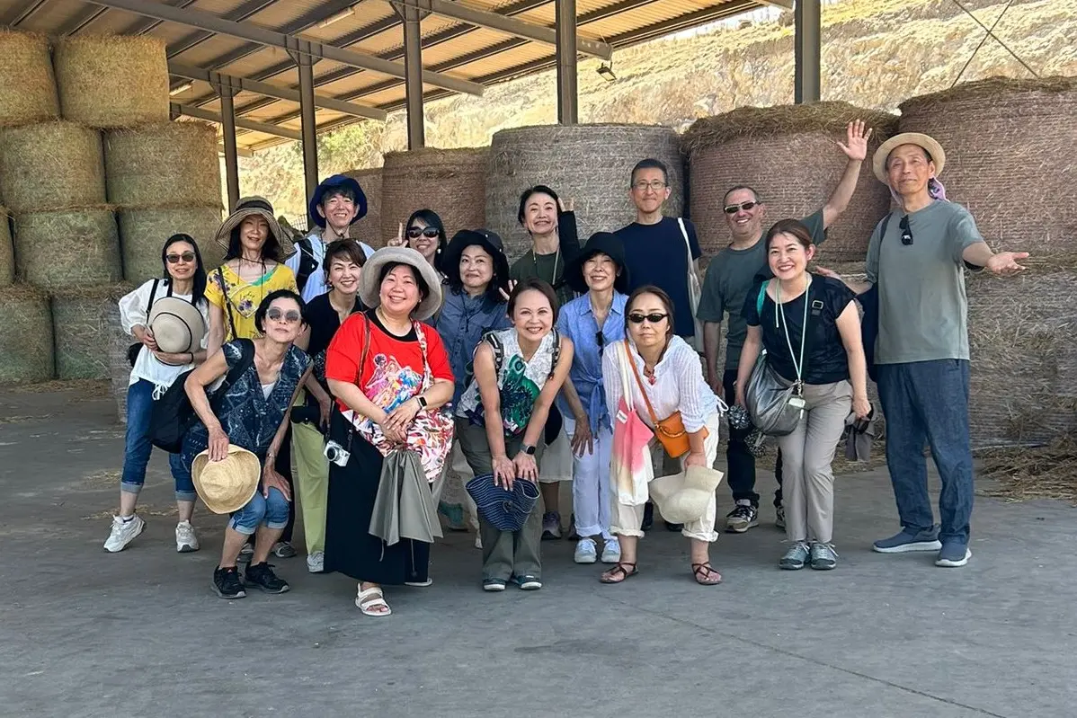 Il gruppo di giapponesi presenti a Gonnostramatza (foto concessa)