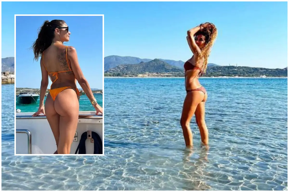 Melissa Satta 和 Giorgia Palmas，在撒丁岛度假（来自 Instagram）
