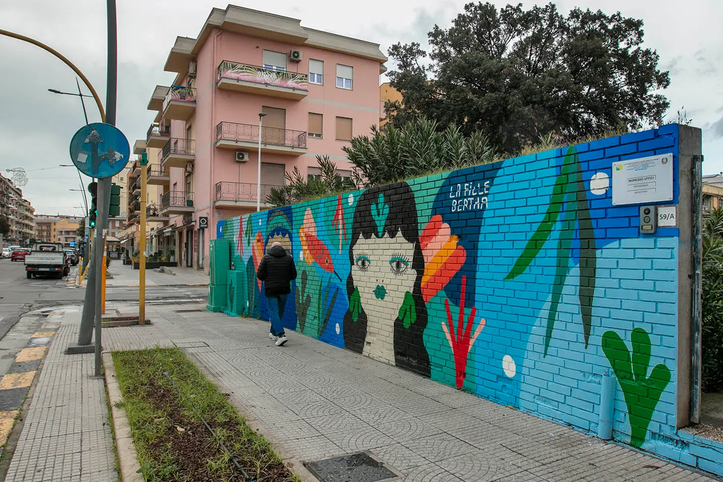 Quartu, graffito in viale Colombo