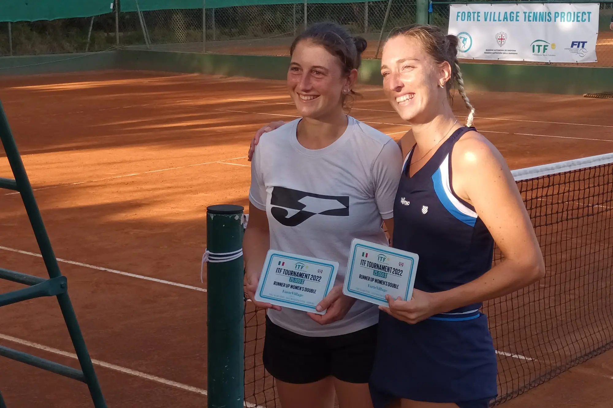 Premiazione per le finaliste del doppio Nuria Brancaccio e Angelica Moratelli (foto Antonio Burruni)