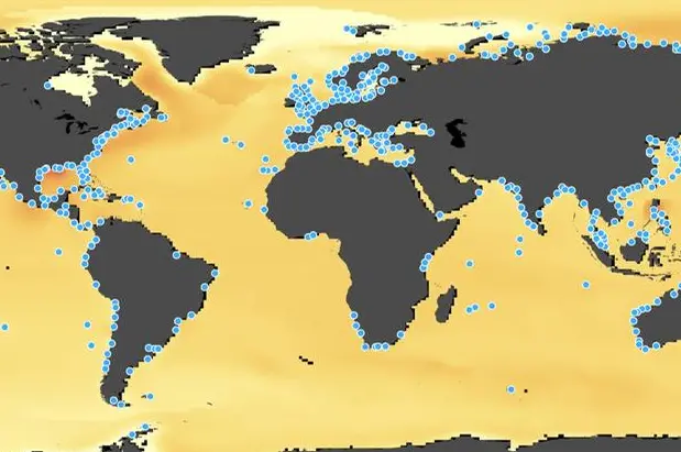 La mappa sull'andamento del livello dei mari elaborata dalla @Nasa