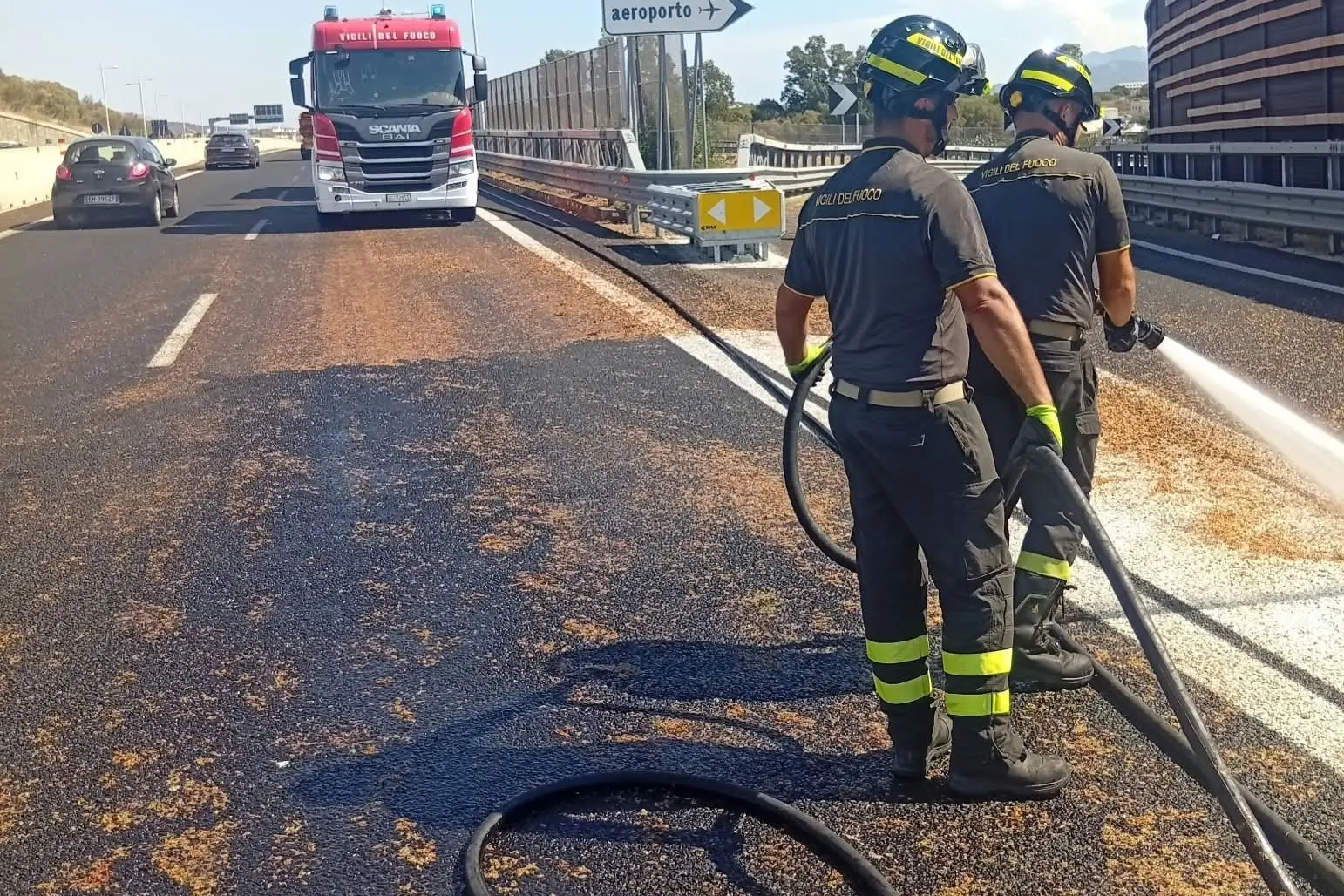 The intervention of the firefighters