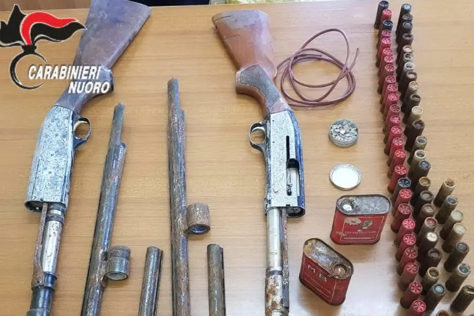Armi e munizioni sequestrate (Carabinieri)