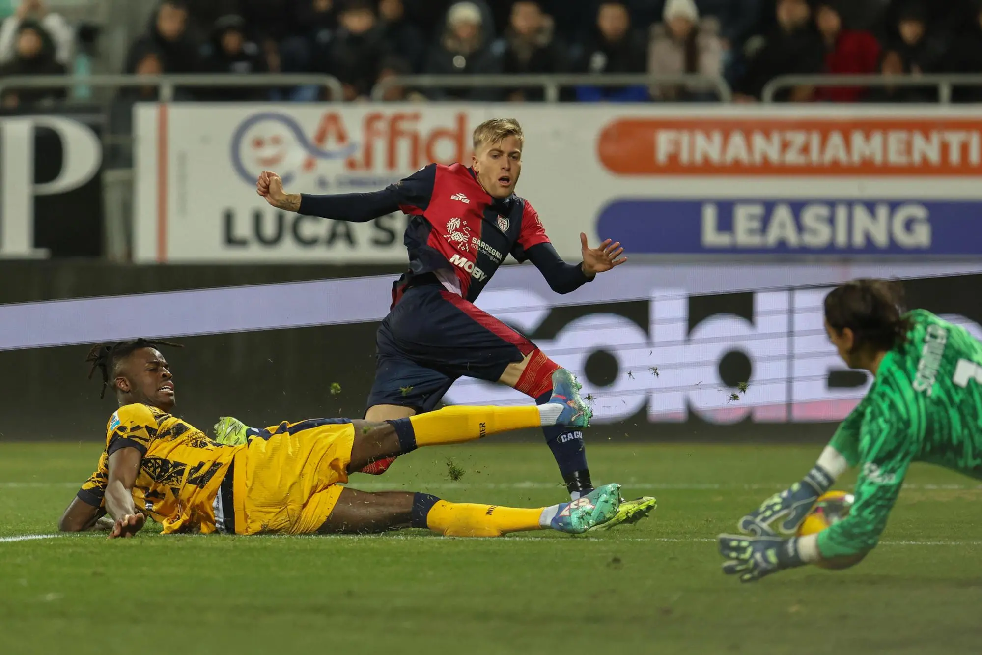 Mattia Felici in Cagliari-Inter (foto Ansa)