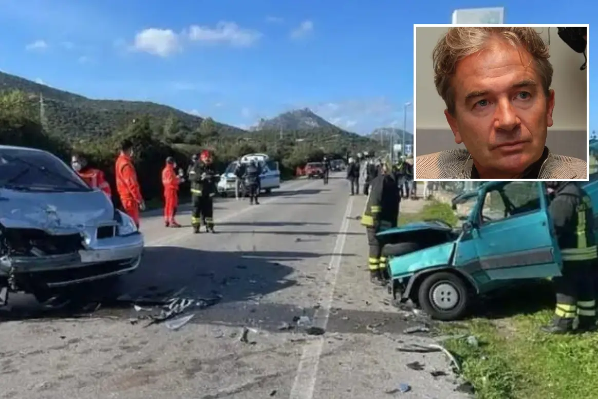 Il luogo dove avvenne l'incidente. Nel riquadro Gigi Bardanzellu