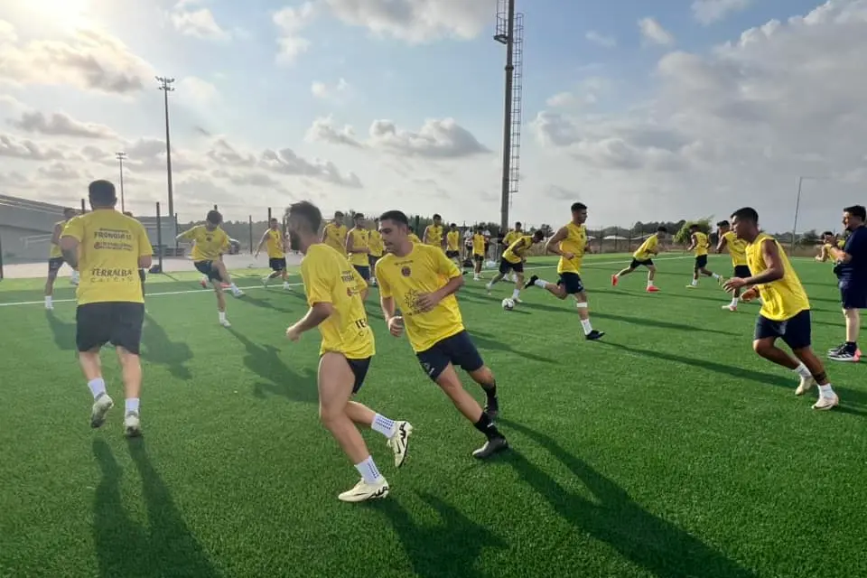 Il Terralba al lavoro durante la preparazione precampionato (foto concessa)