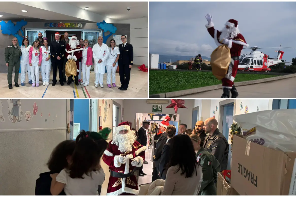 Cagliari, Babbo Natale al Brotzu con i doni per i piccoli pazienti