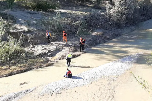 Attività di ricerca nella zona dell'alluvione (Ansa)