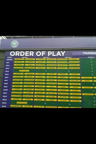 Ordine di gioco a Wimbledon (foto Paolo Carta)