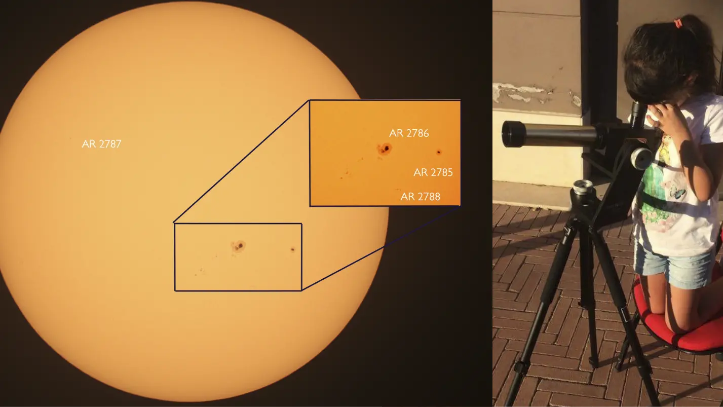 Il Sole con le sue macchie solari (foto Planetario dell'Unione Sarda)