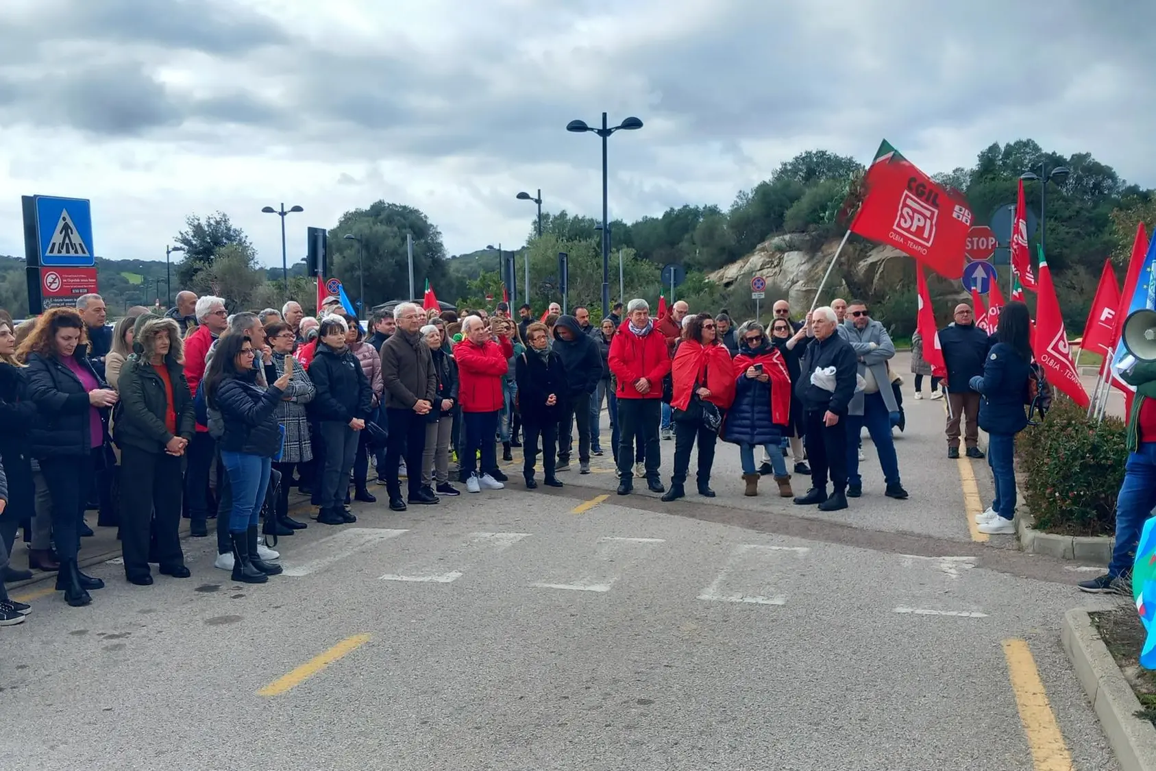 La protesta a Olbia (foto Busia)