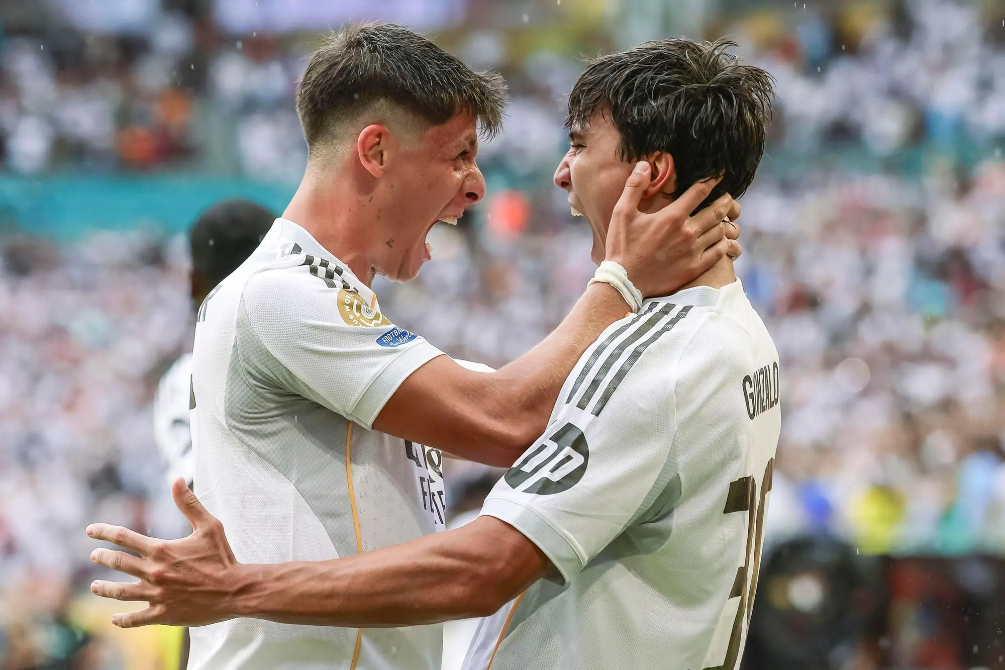 I giocatori del Real Madrid dopo il match vinto con la Juventus al Mondiale per club