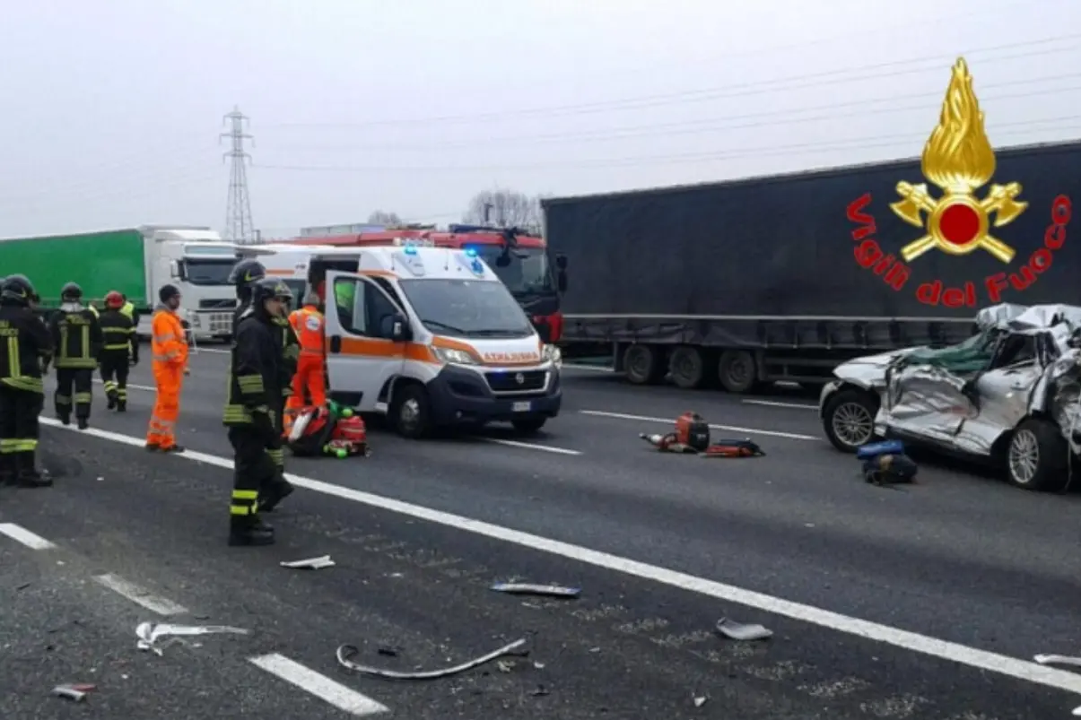 Il luogo dell'incidente (foto vigili del fuoco)