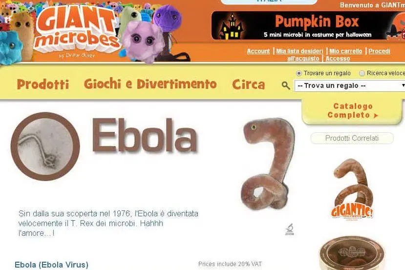 Il pupazzo Ebola (Foto Giantmicrobs.com)