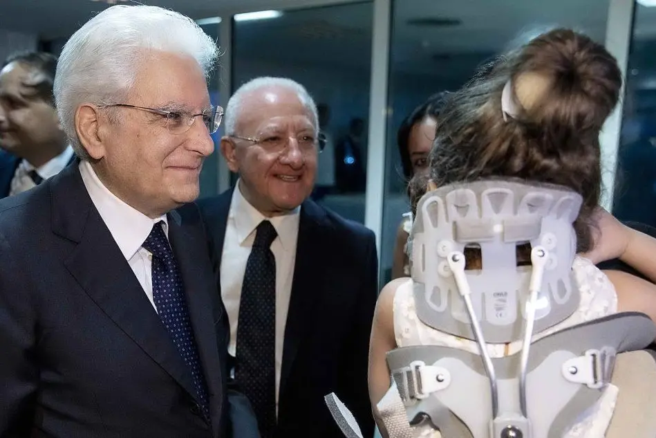 L'apertura delle Universiadi: il presidente della Repubblica Sergio Mattarella incontra la piccola Noemi