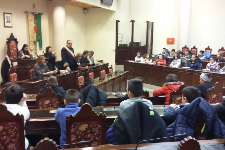 Gli studenti durante il Consiglio