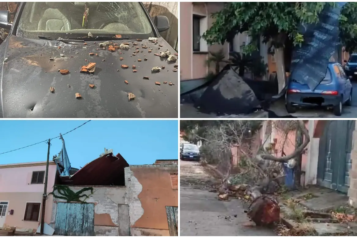 I danni a Cabras (foto pubblicate dal sindaco Andrea Abis)