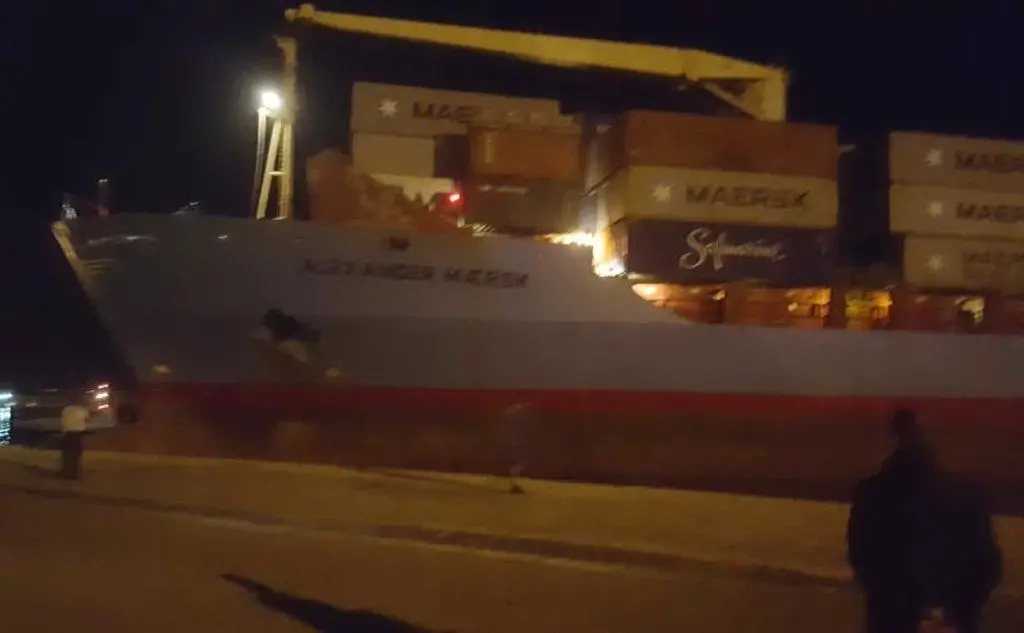 È attraccata nel porto di Pozzallo la nave danese Maersk