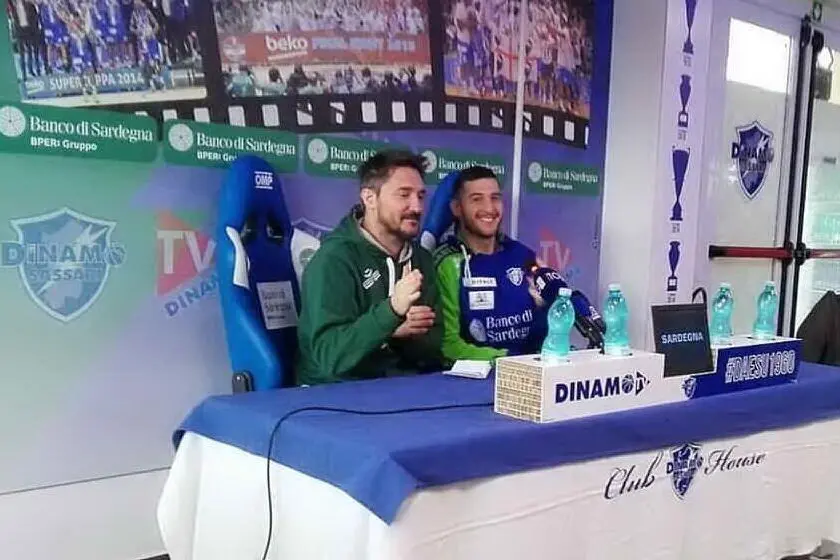 Pozzecco e Spissu ai tempi della Dinamo (foto G. Marras)