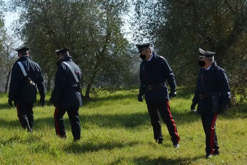 I militari nel corso delle ricerche del responsabile (foto carabinieri)