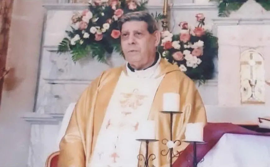Don Cesare Concas nel luglio 2018 per il 50enario del suo sacerdozio