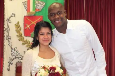 Victor Ibarbo con la neo moglie Sirleny