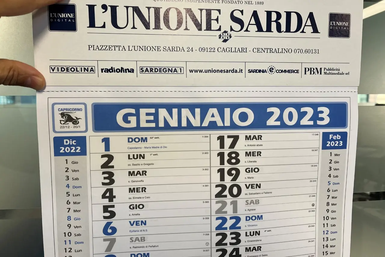 Il calendario de L'Unione Sarda
