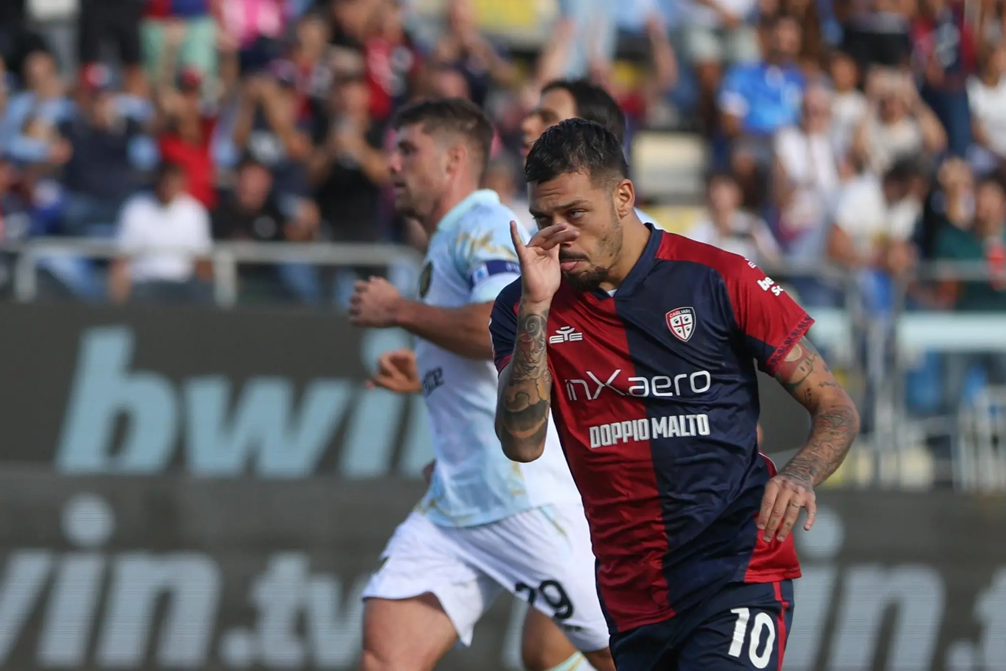 CAGLIARI VS FROSINONE NELLA FOTO l’esultanza di Gianluca Gaetano FOTO FABIO MURRU