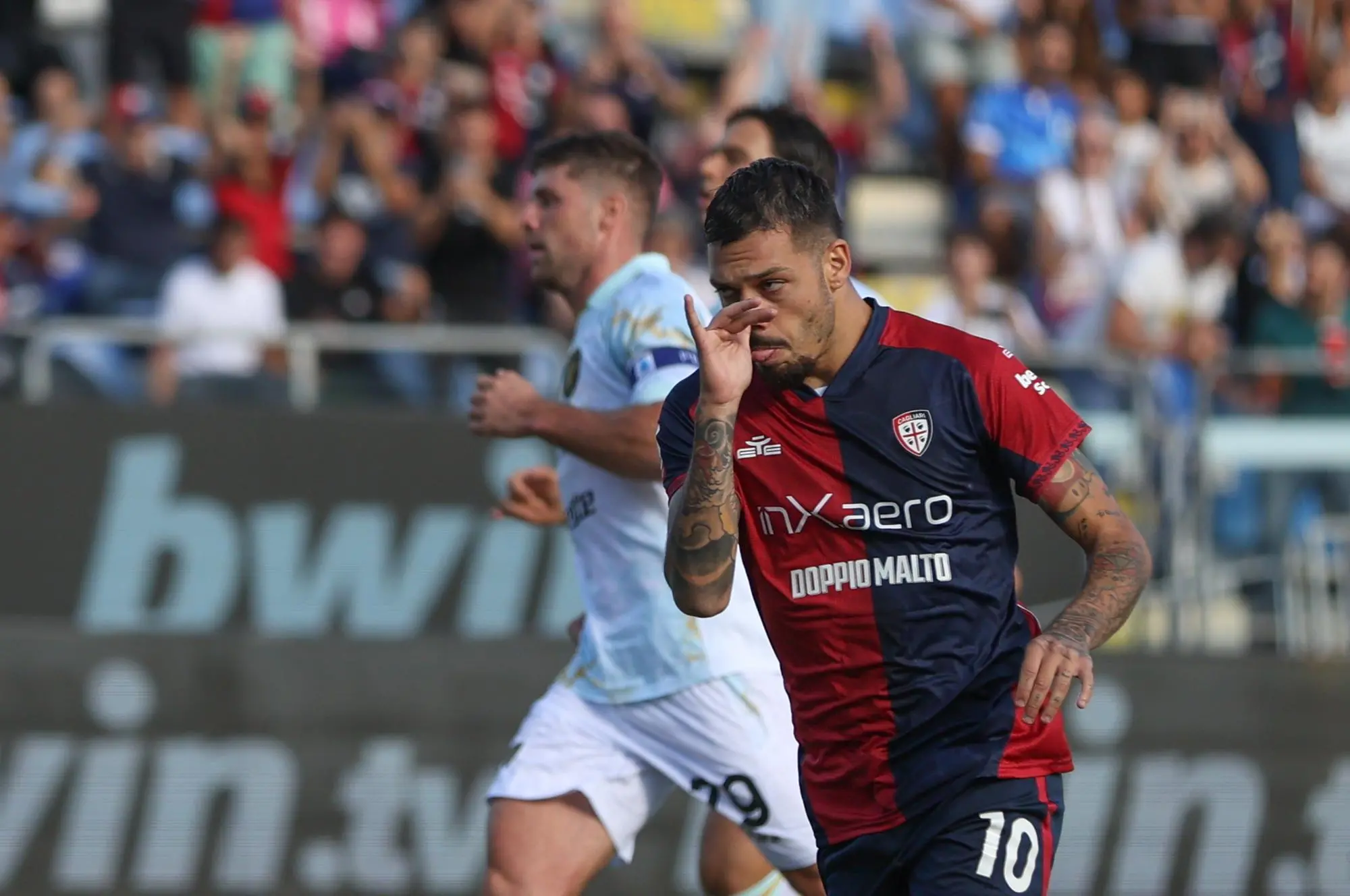 CAGLIARI VS FROSINONE NELLA FOTO l’esultanza di Gianluca Gaetano FOTO FABIO MURRU