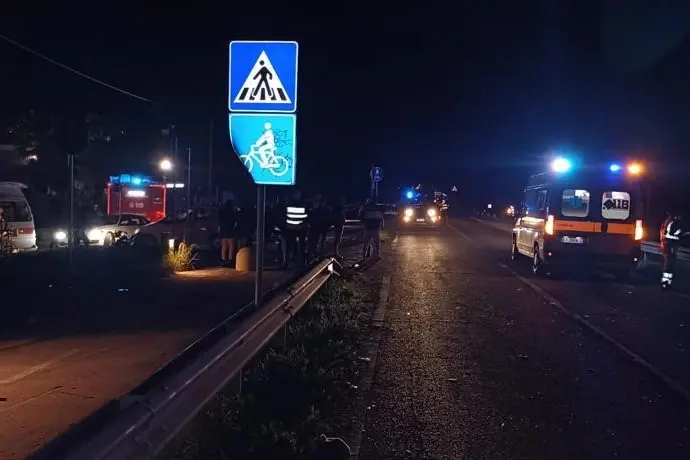 I soccorsi sulla Statale 126 fra Marrubiu e Terralba