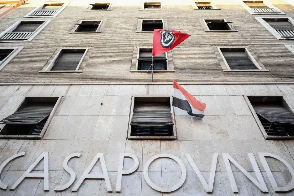 La sede di Casapound a Roma (Ansa)