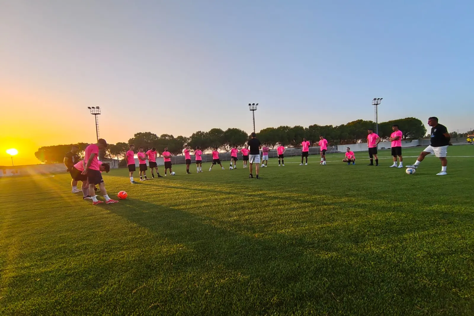 Il Marrubiu Calcio in un momento della preparazione precampionato (foto concessa)
