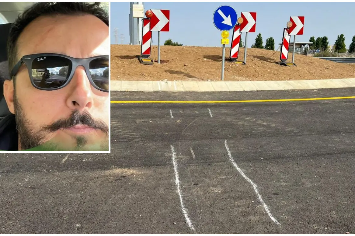 Il luogo dell'incidente a Macchiareddu. Nel riquadro: Giacomo Talana
