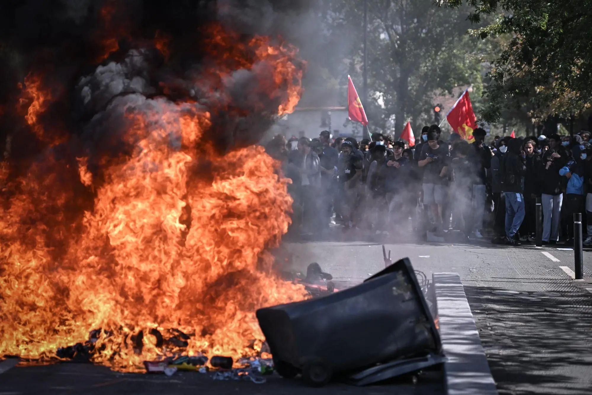 Francia, la protesta degli studenti (foto Ansa/Epa)