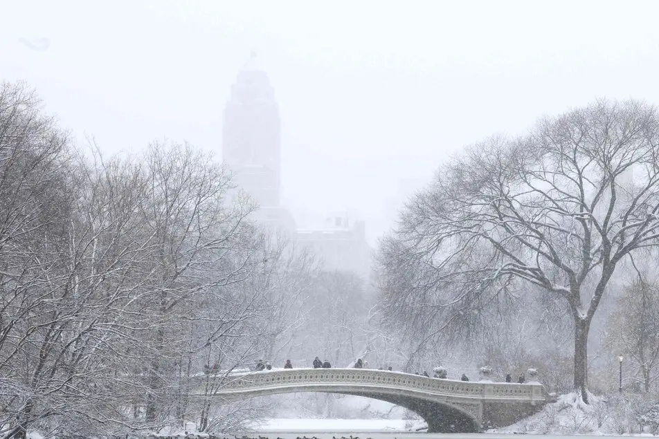 Neve a New York (foto Ansa)