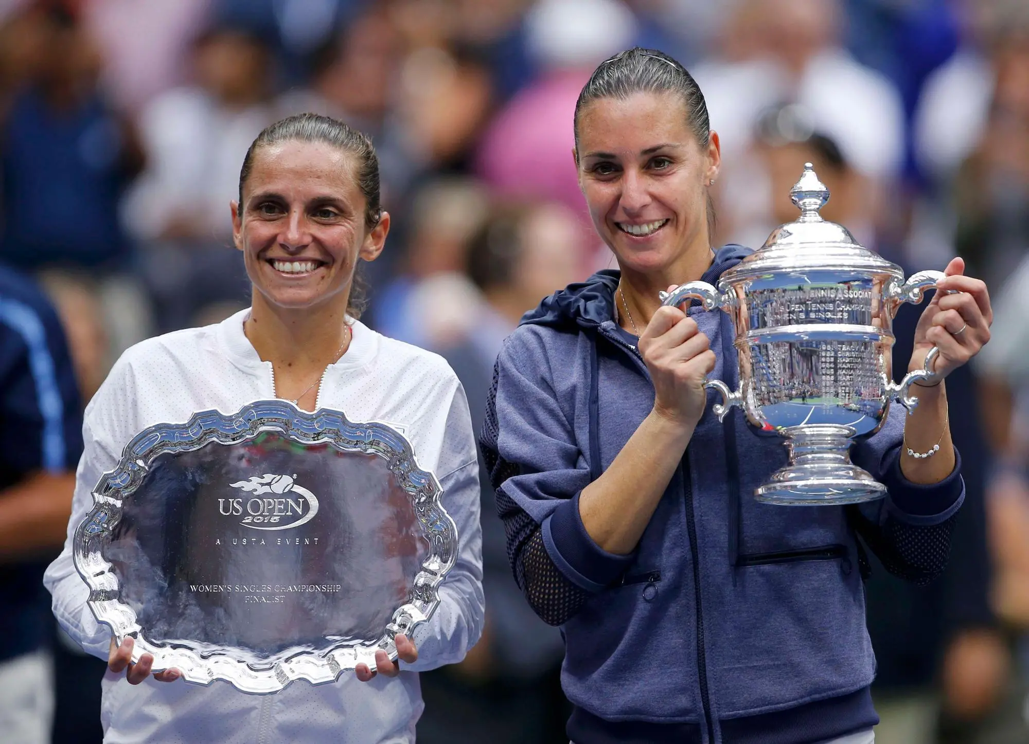 Flavia Pennetta (a destra) e Roberta Vinci (REUTERS/Eduardo Munoz)