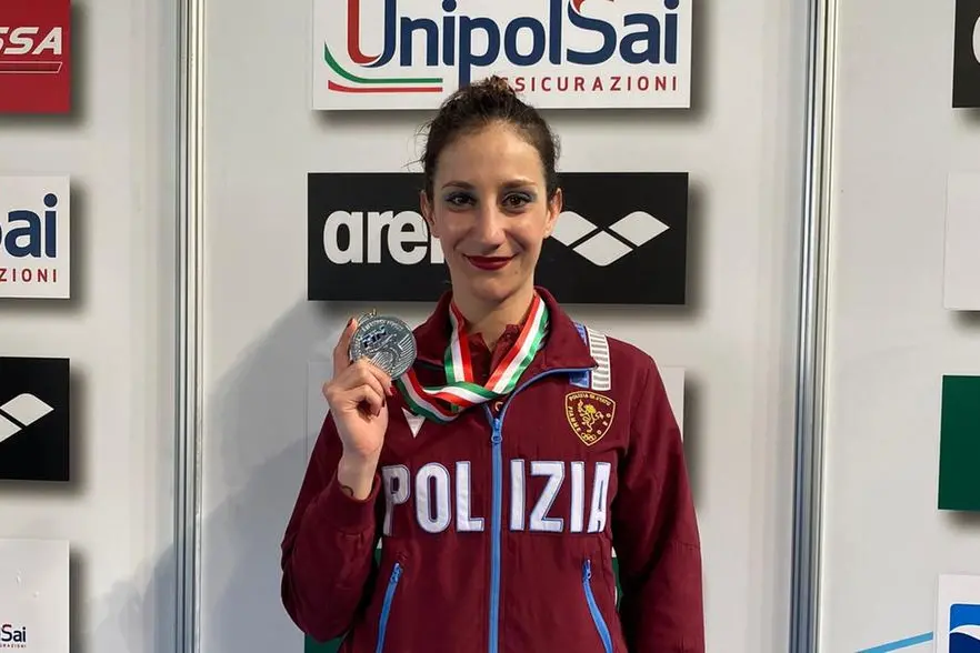 Francesca Deidda dopo la vittoria della medaglia d'argento nel singolo (foto concessa da Anna Abate)