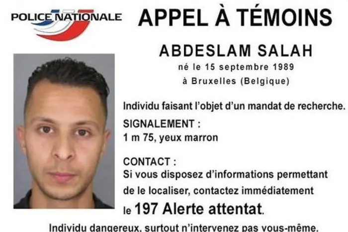 Abdeslam Salah, unico terrorista inizialmente fuggito, e poi catturato vivo