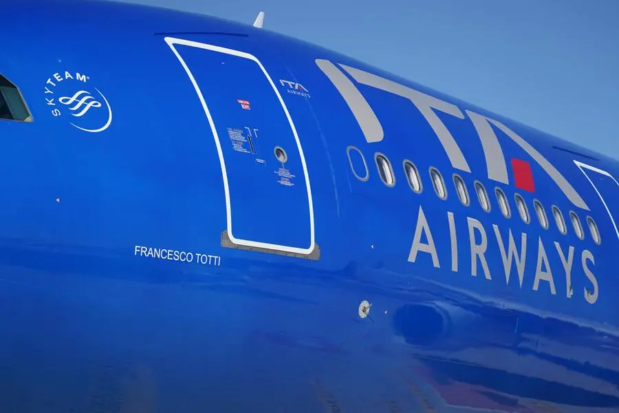 L'Airbus dedicato da Ita Airways a Francesco Totti (Ansa)