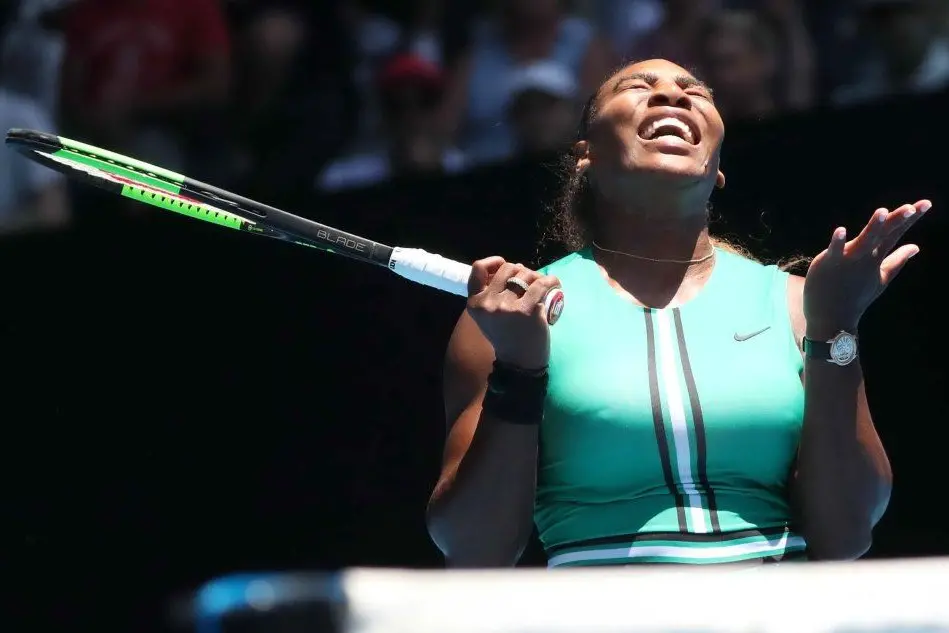 Un momento di disperazione per Serena Williams (Ansa)