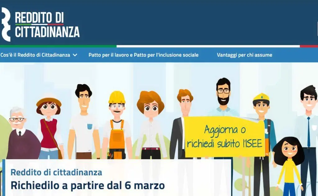 L'home page del sito