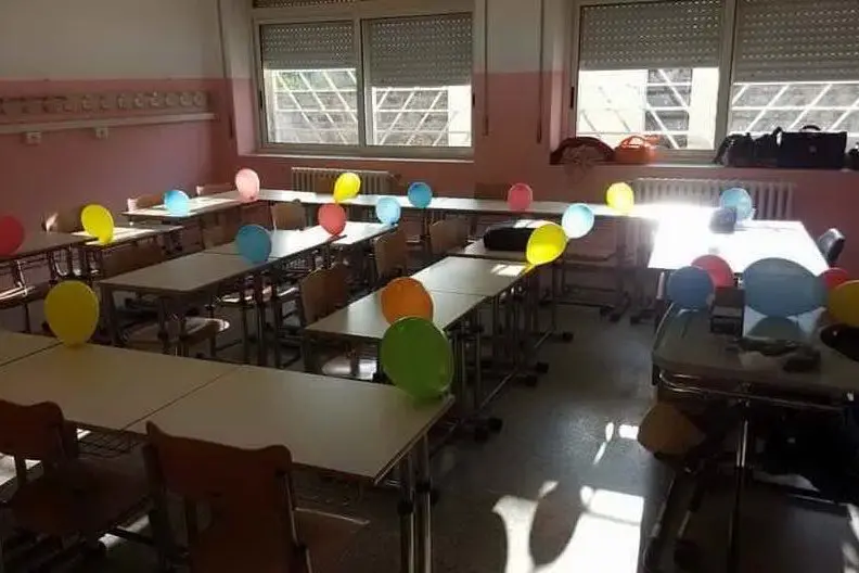 Un'aula di scuola di Mandas