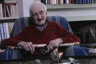Una recente immagine di Carlo Fruttero, intervistato da Fabio Fazio