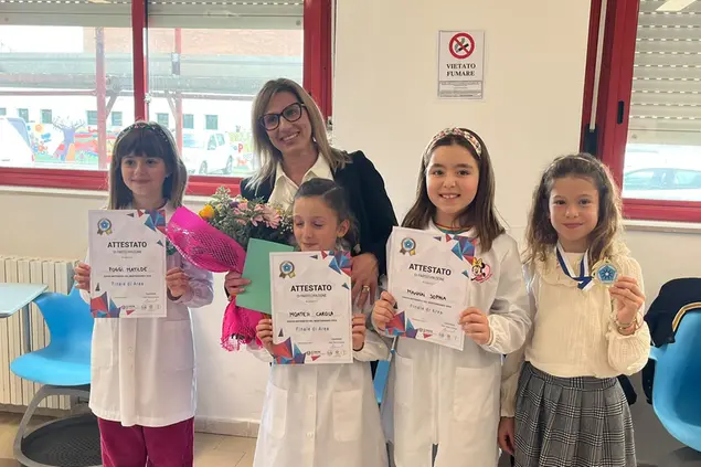 Le alunne dei Giochi matematici mediterranei (foto Scano)